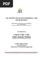 J.B. Institute of Engineering and Technology: Course Code: C322 Finite Element Method