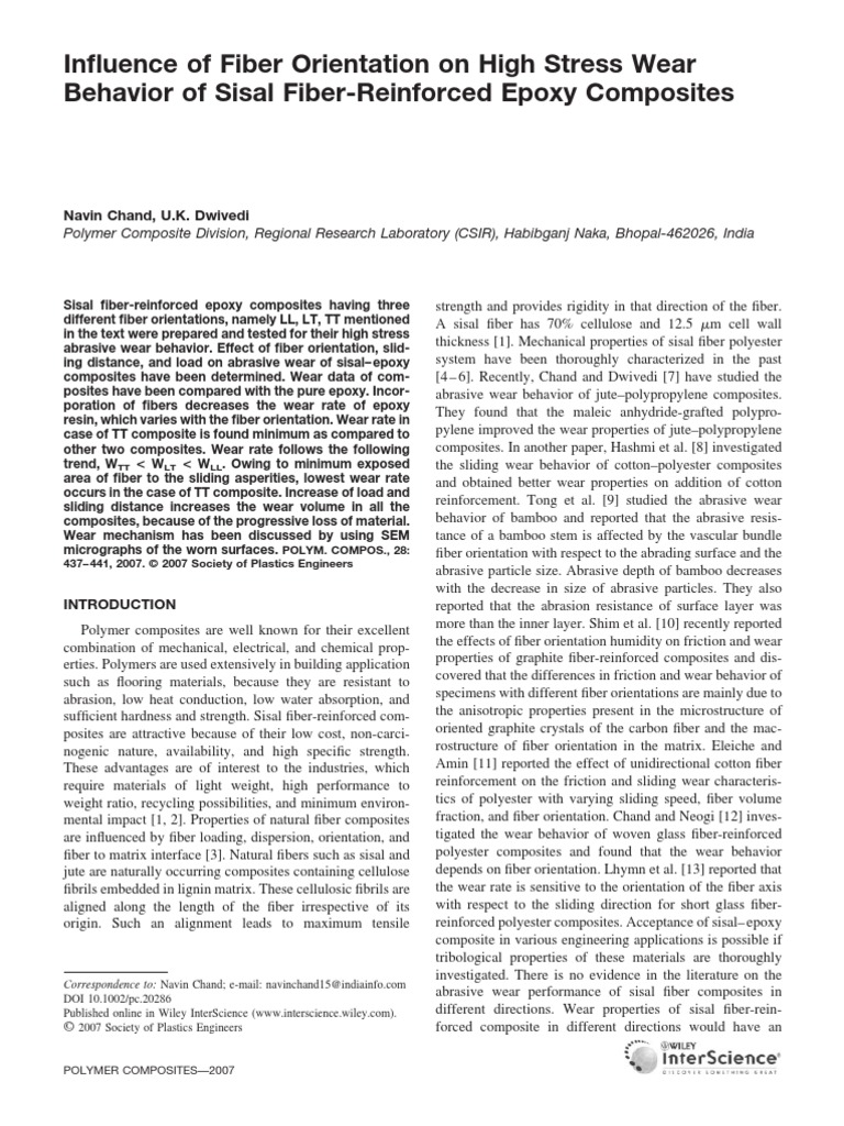Fiber Orientation Impact on Sisal Composites | PDF | Composite Material ...