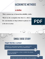 Pharmacokinetic Methods: 1. Plasma Level-Time Studies