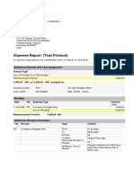 Expense Report (Trial Printout) : Settlement Results and Cost Assignment