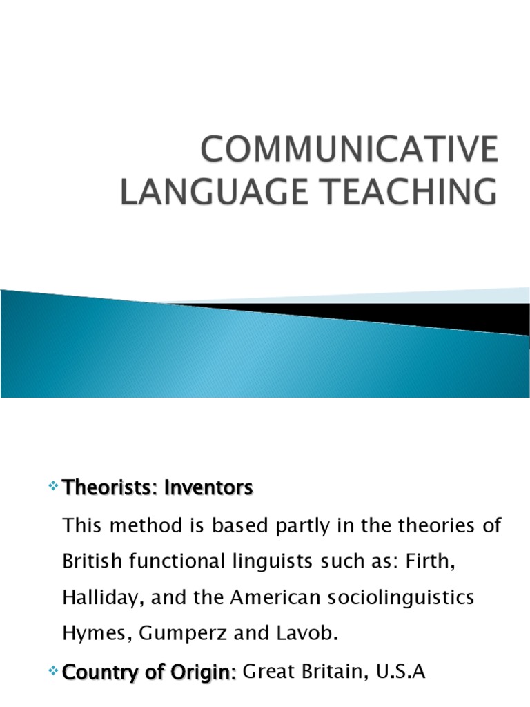 Communicative Language Teaching Overview | PDF | Applied Linguistics ...