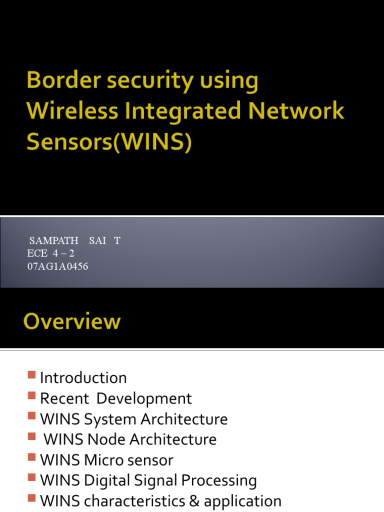 Wireless Integrated Network Sensors Overview | PDF | Computer Network ...