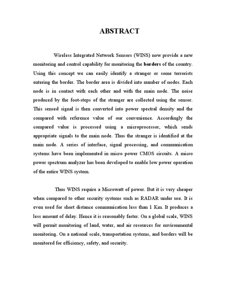 Border Security with Wireless Sensors | PDF | Spectral Density ...