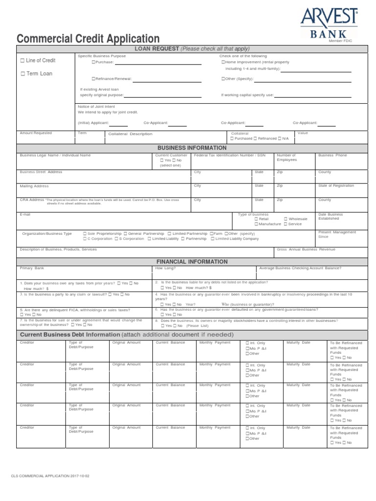 Small Business Loan Application Pdf Loans Credit