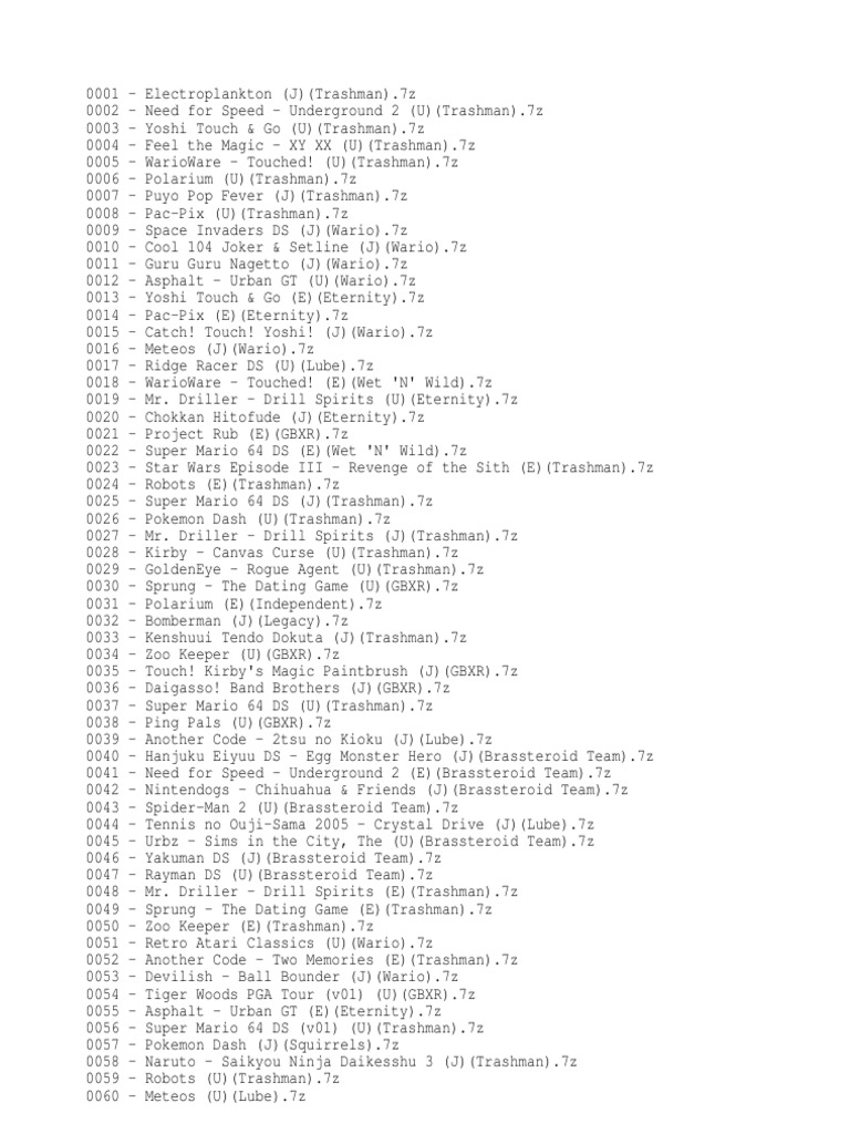 Liste de Jeux Ds | PDF | Leisure | Sports
