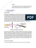 Dispersing Light Structure of A Spectrograph Recording A Spectrum