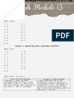 English Module 13: Lesson 1: Resolving One's Personal Conflict