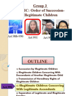 Group 3 TOPIC: Order of Succession-Illegitimate Children: Art.991 Art.992 Art.993-994 Art.988-990