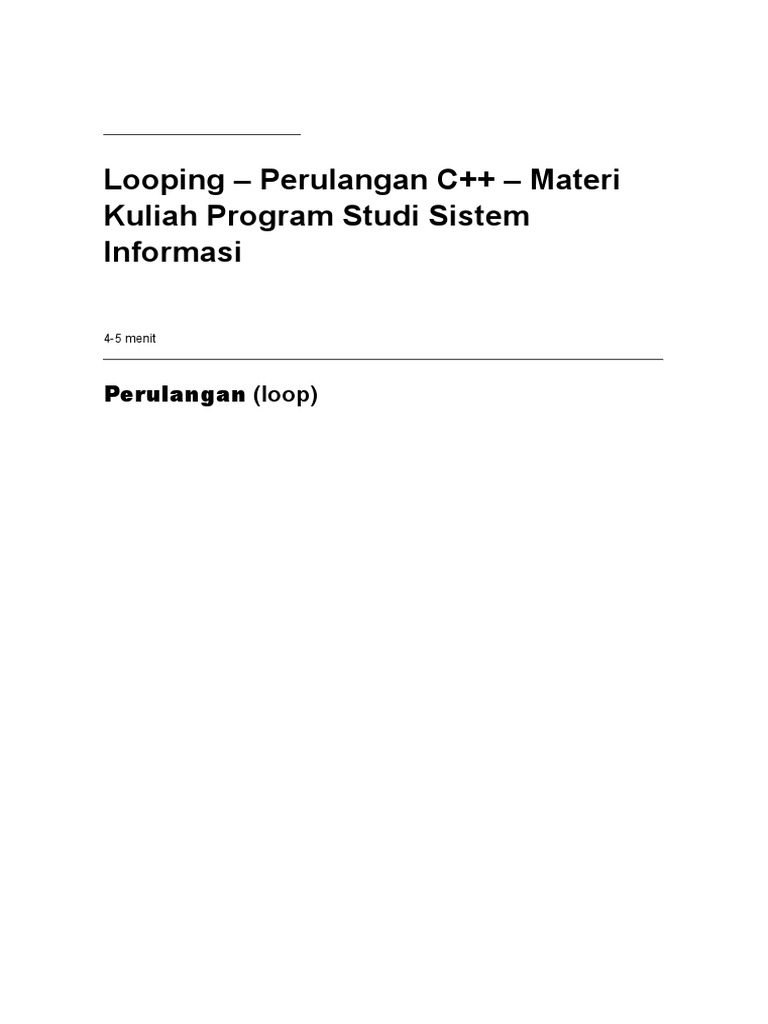09 Looping - Perulangan C++ | PDF