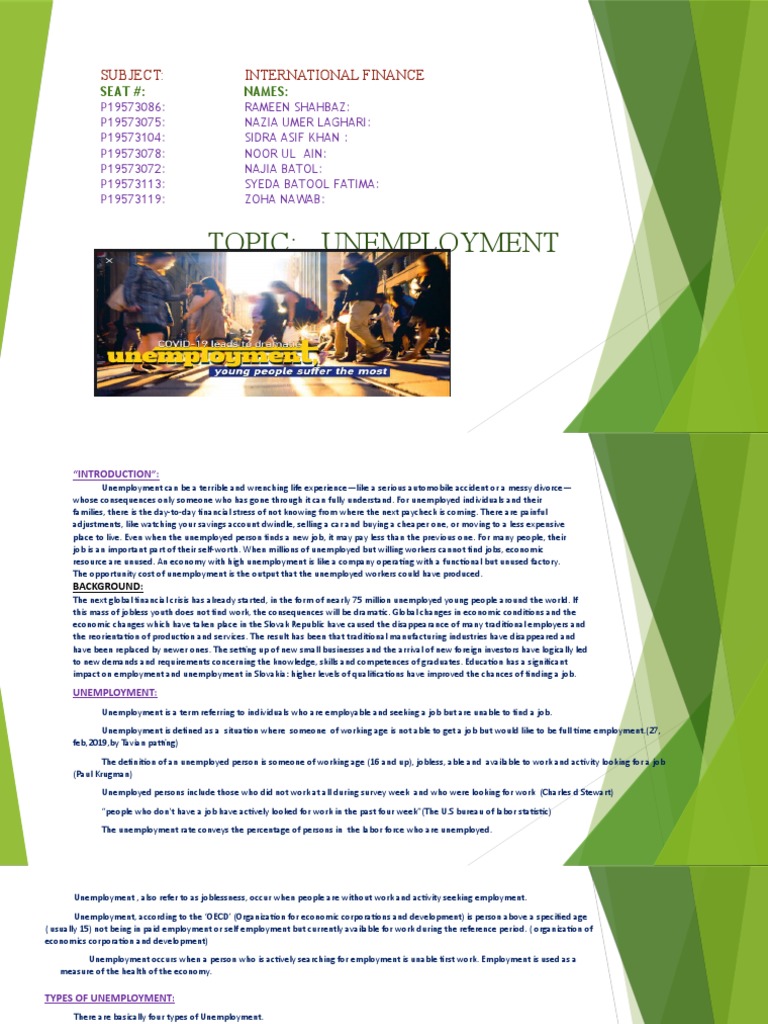 Unemployment: Causes and Impacts | PDF | Unemployment | Social Science