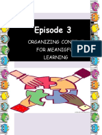 Episode 3: Organizing Content For Meanigful Learning