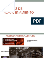 Calculo Del Costo Almacenamiento