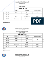IHM School Bulacan 1st Quarter Exam Schedule