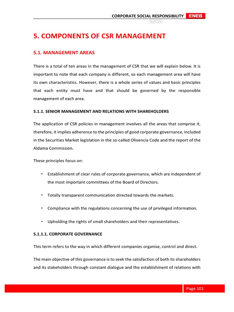 Components of CSR Management | PDF | Corporate Social Responsibility ...