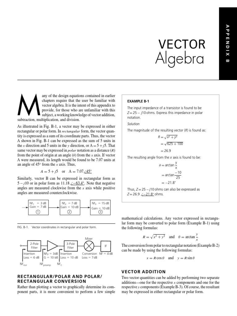 Appendix B - Vector Algebra - 2008 - RF Circuit Design | PDF | Complex ...