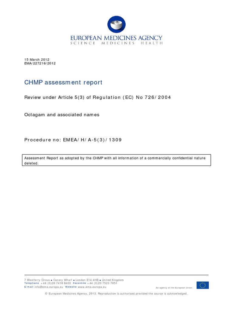 CHMP Assessment Report: Review Under Article 5 (3) of Regulation (EC ...