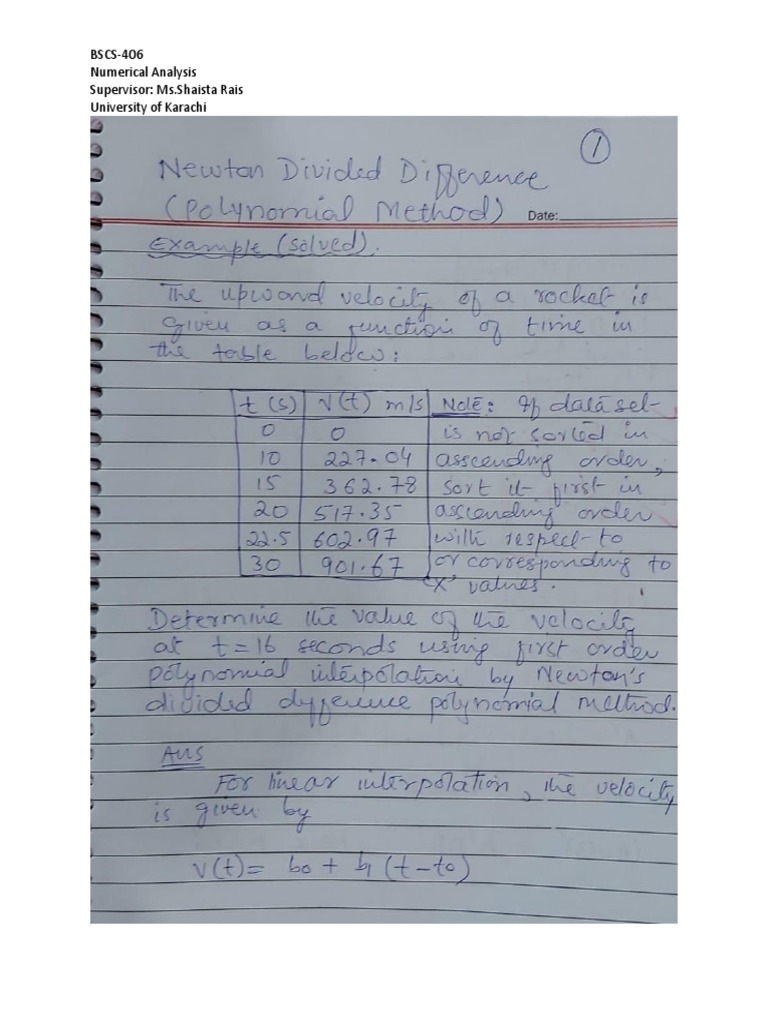 NDD Interpolation Solved Example 2021 | PDF