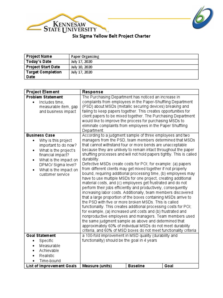 Six Sigma Project | Download Free PDF | Six Sigma | Hypothesis