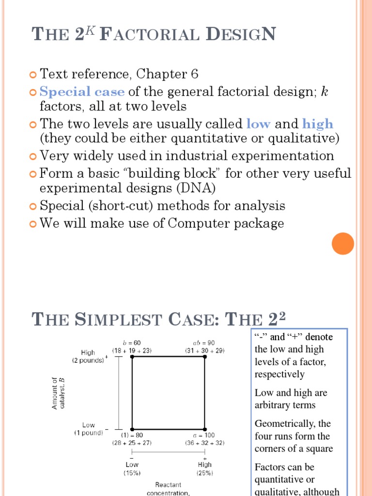 2K Factorial Design Overview | PDF | Analysis Of Variance | Errors And ...