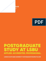 Postgraduate Study at Lsbu: Applied. Accredited. Professional