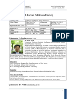 North Korean Politics and Society: Instructor I's Profile