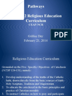Pathways The K-12 Religious Education Curriculum: Gslilee Day February 21, 2014