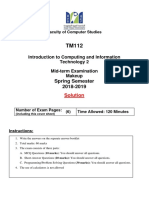 Introduction To Computing and Information Technology 2 Mid-Term Examination Makeup