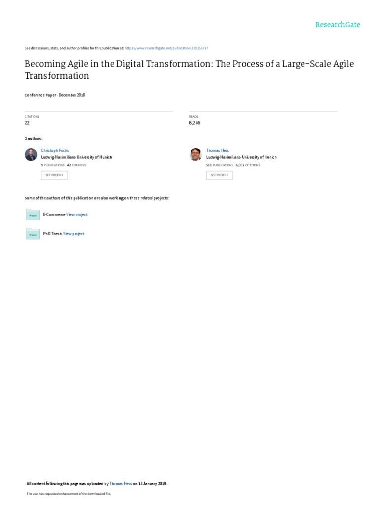 Becoming Agile in The Digital Transformation: The Process of A Large ...
