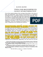 Texto 2. Bloor - Wittgenstein and Mannheim On The Sociology of Mathematics PDF