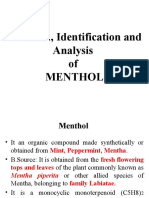 Menthol (Isolation, Identification and Analysis)