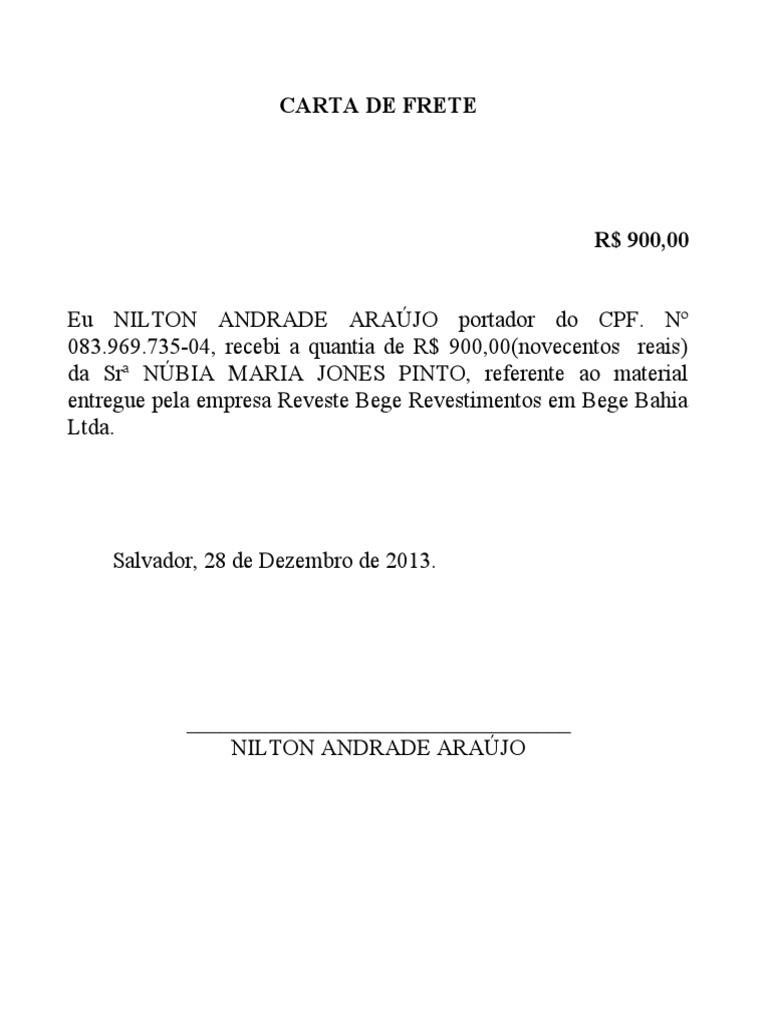 Carta Frete | PDF
