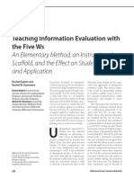 Teaching Information Evaluation With The Five Ws