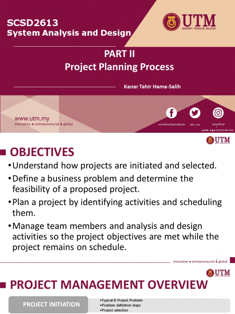 SCSD2613 Project Planning Process PDF Feasibility Study Cost