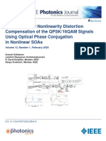 Dispersion and Nonlinearity Distortion Compensation of The Qpsk/16Qam Signals Using Optical Phase Conjugation in Nonlinear Soas