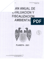 Plan Anual de Evaluación y Fiscalización Ambiental - 2021