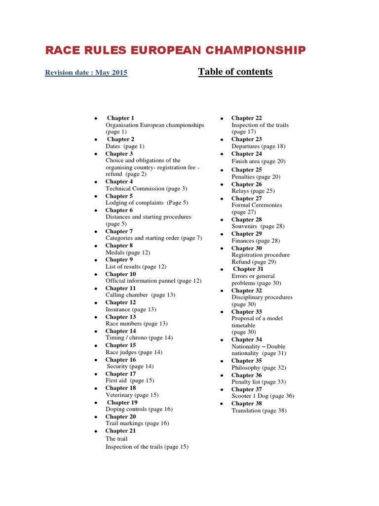 ICF ECF Rules 2015 EN2 PDF Sports Nature