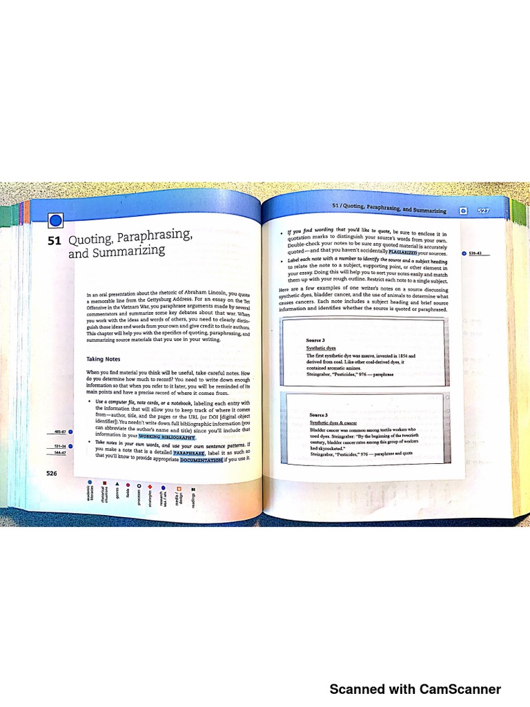 Chapter 51 Quoting Paraphrasing and Summarizing | PDF