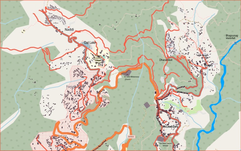 mcleodganj tourist map