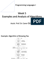 Week 5 Examples and Analysis of Algorithms: CME111 Programming Languages I