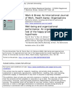 Well-Being and Organizational Performance: An Organizational-Level Test of The Happy-Productive Worker Hypothesis