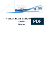 Weekly Home Learning Plan Grade 8: Quarter 1