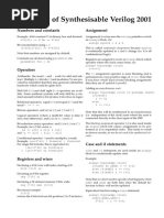 Summary of Synthesisable Verilog 2001: Numbers and Constants Assignment