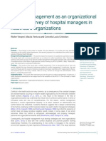 Conflict Management As An Organizational Capacity: Survey of Hospital Managers in Healthcare Organizations