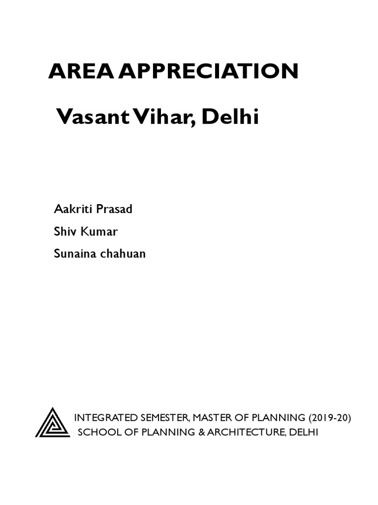 Vasant Vihar Area Appreciation Study | PDF | Road Transport | Business