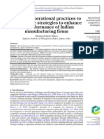 Aligning Operational Practices To Competitive Strategies To Enhance The Performance of Indian Manufacturing Firms