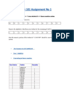 CS 101 Assignment No 1: Q.1: Convert The Numeric Part of Your Student Id Into Binary Number System