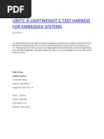 Unity: A Lightweight C Test Harness For Embedded Systems: Niall Cooling Feabhas Limited