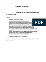 Ejercicios para El Calculo de Distribucion Normal