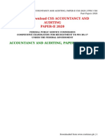 ACCOUNTANCY AND AUDITING, PAPER-II CSS 2020 - FPSC CSS Past Papers 2020 PDF