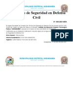 Certificado de Seguridad en Defensa Civil